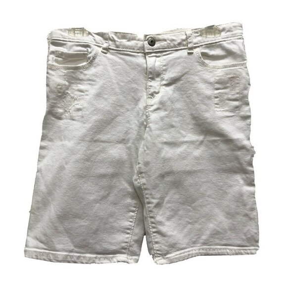 OshKosh B' Gosh Girls 14 White Bermuda Jean Shorts - Picture 1 of 6